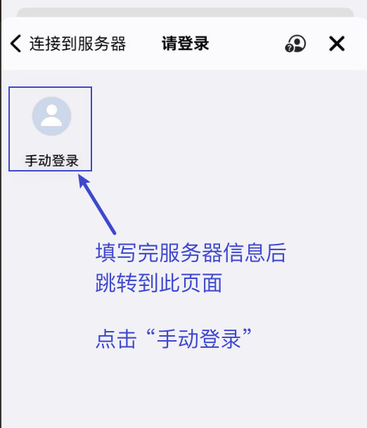 点击“手动登录”